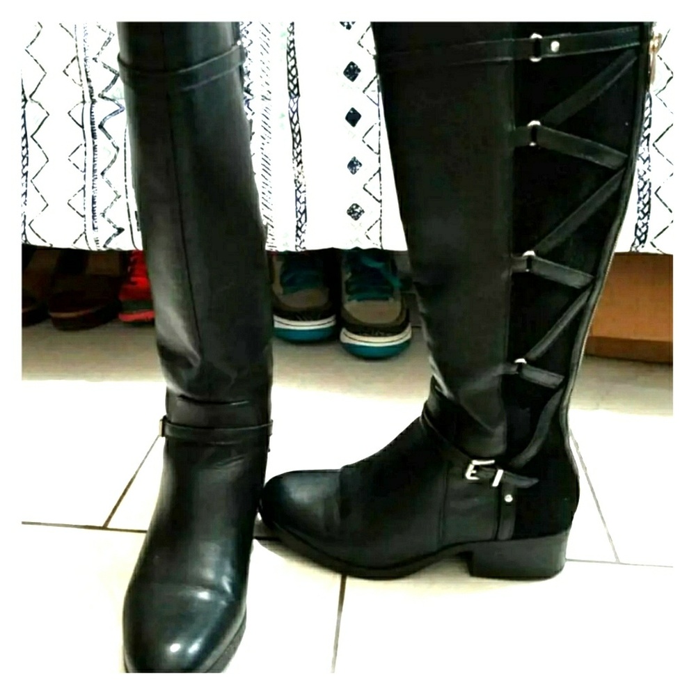 Black Mid High Boots sz 5.5